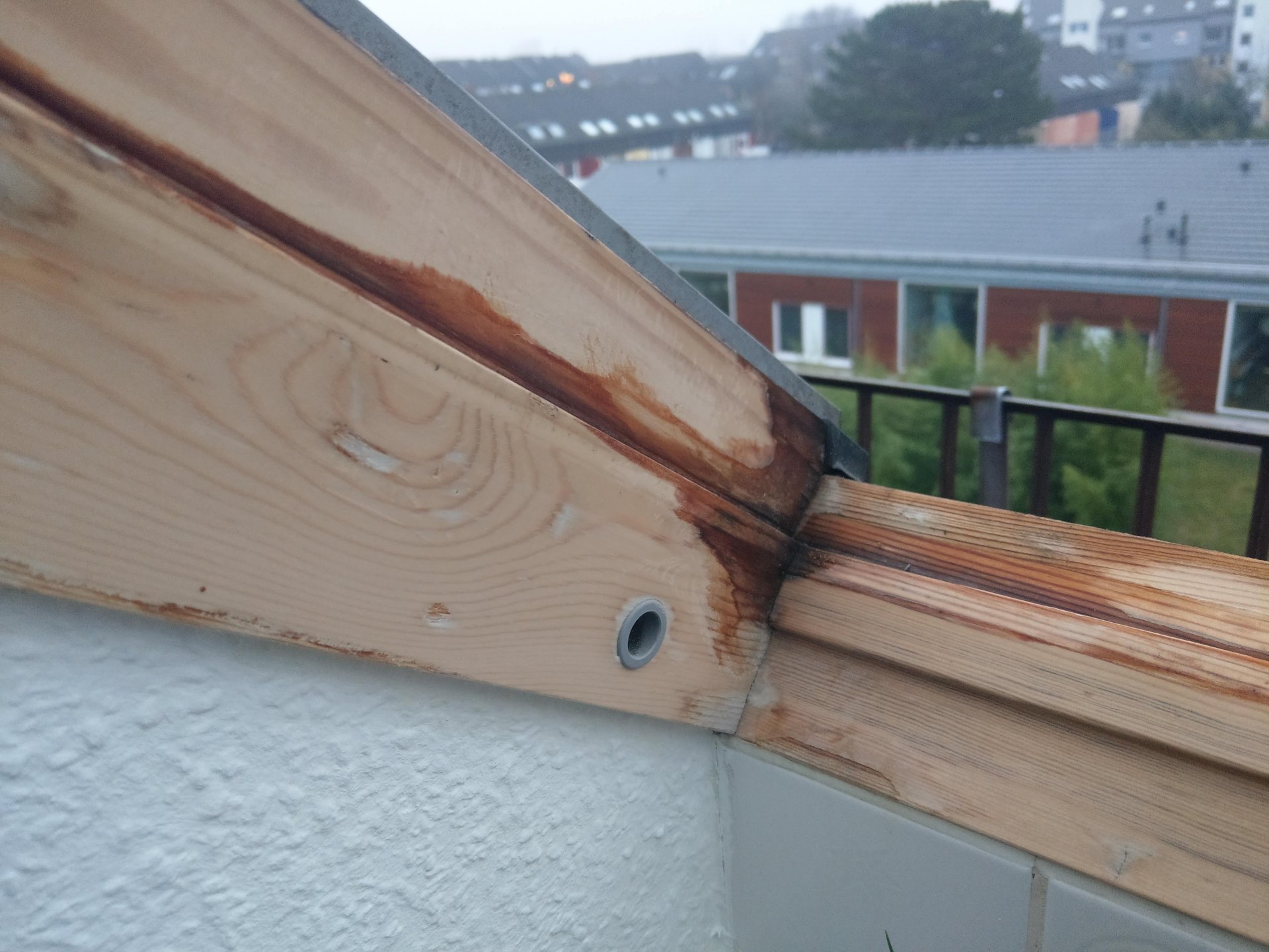 Veluxdachfenster (Holz), Rahmen nass, kein Kondenswasser