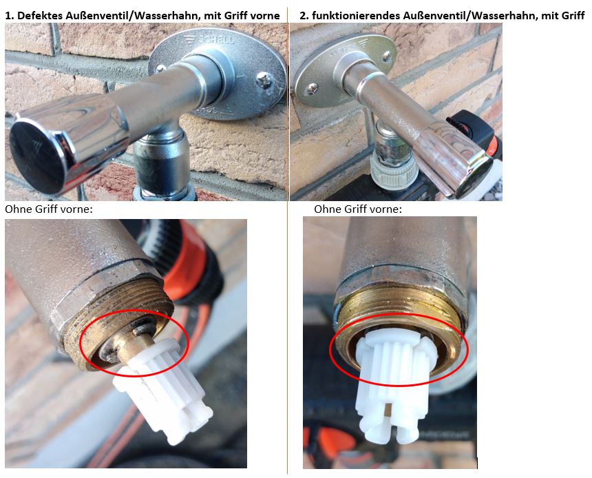 Außenwasserhahn lässt sich fast nicht schließen