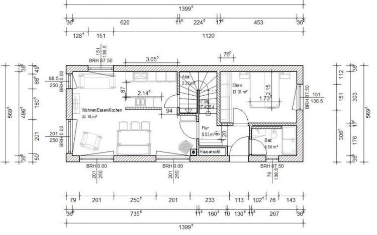 Diy Grundriss Eigenkomposition 80qm Grundflache 5 7 Hausbreite