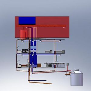 Passivhaus Würzburg - Verrohrung Linkeseite