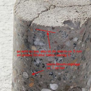 Betonboden OG Flur Bohrung 5 in Riss Detail 1 Kommentar