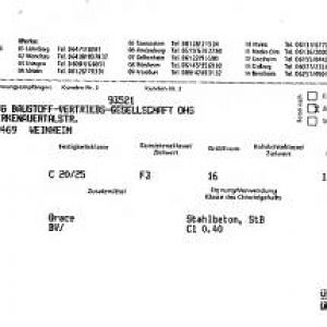 Lieferschein Beton Dyckerhoff 1