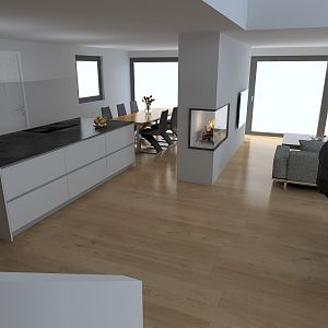 Bild mit Sicht auf Zwischenwand mit Cheminée